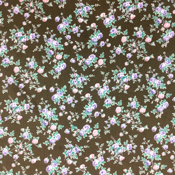 Floral Poplin Design 9 Olive